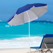 Freeport Park Areli 1.7m Beach Parasol - Blue/White