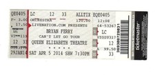 BRYAN FERRY CONCERT TICKET