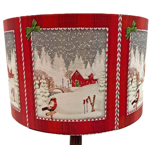 Christmas lampshade snowy - christmas, lampshade,