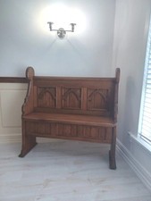 Handmade Monks Pew solid hard wood,ideal for hallways Finshed with mahogany