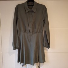Primark Green Shirt Skater Dress Size 10