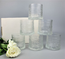Whiskey Tumblers Glasses. Frosted textured set of 6. 1960's vintage. 220ml