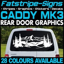 to fit VW CADDY ADVENTURE MOUNTAIN GRAPHICS STICKERS CAMPERVAN MOTORHOME DAY VAN