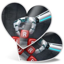 2 x Heart Stickers 15 cm -