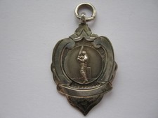 Birmingham 1936 silver fob Cricket batsman