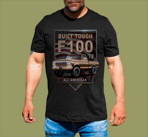Truck built tough - built, t-shirt