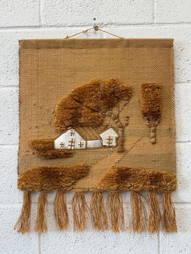 Vintage handwoven wool wall - vintage,