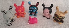 Kidrobot Dunny 5 x 3" Vinyl Figures And 1.75" Smorkin' Labbit No Boxes/Postcard