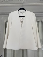 Zara white crepe cape