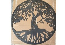 Tree of Life -Silver / Black Hammered Metal Wall Art Room Home Ornament 70cm