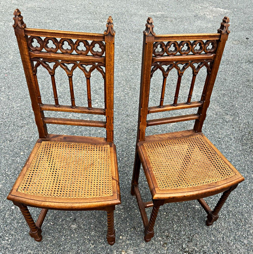 Pair antique walnut - pair,