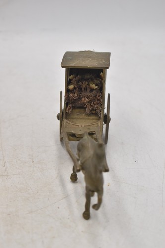 Brass horse and carriage - brass,
