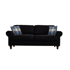 2, 3 Seater Black Linen Fabric