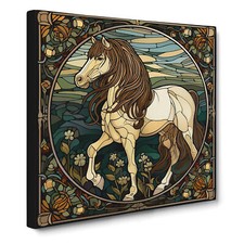 Shire Horse Art Nouveau Canvas