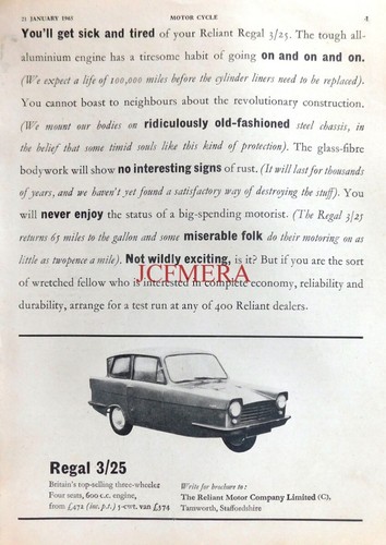 Reliant regal original - 'regal, 3/25'