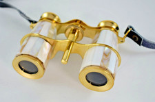 OPERA THEATRE GLASSES MOTHER OF PEARL with GOLD TONE FRAME – NEW AND UNUSED