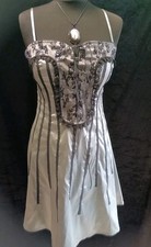 Silver Beaded Strapless Bodice