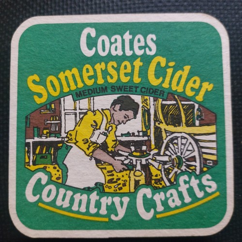 Coates cider beer mat cat - coates,