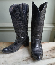 Kentucky's Western Vintage Black Women's Cowboy Boots, Country Line-dancing UK39