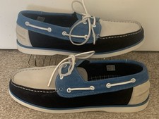River Island Nushu Men’s 11 Suede Boat Deck Shoes Tritone Blue White Blue