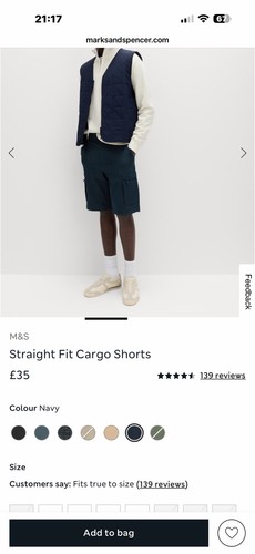 Straight fit cargo shorts - straight,