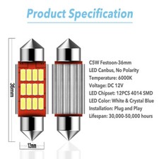 Car Festoon White LED COB SMD