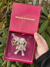 Butler & Wilson Diamanté Dog Heart Key Chain/Bag Charm (Unopened Boxed) 