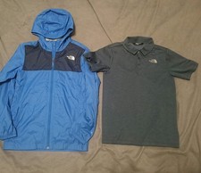 Boys The North Face Bundle Size L 12 To 13 Years Rain Coat Jacket And Polo Top