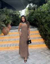 Zara Brown Textured Maxi