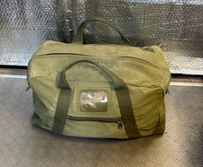 Vintage British Army Issue Olive Green Canvas Travel Bag (Holdall / Grip)