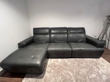 Dfs grey leather corner sofa - grey,