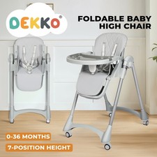 Dekko Baby High Chair 4 in1 Foldable Toddler Feeding Table Adjustable Portable
