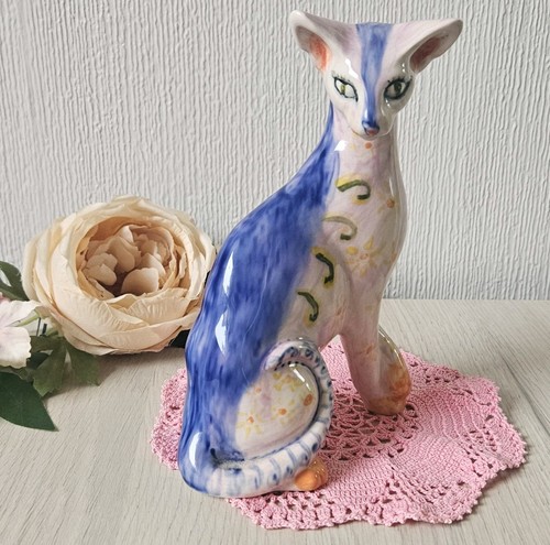 Vintage siamese cat painted - siamese,