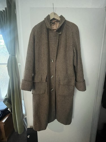 Vintage tweed coat with - , silk