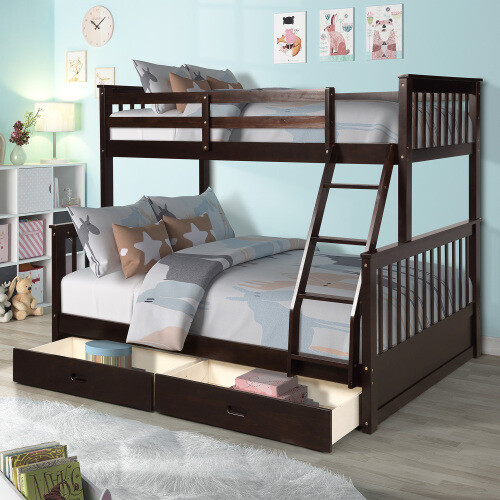 Twin over full bunk bed - , w/