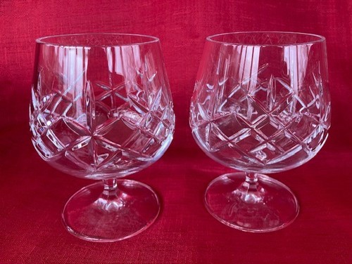 Pair vintage crystal cut - crystal,