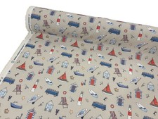 Nautical Panama Curtain Fabric