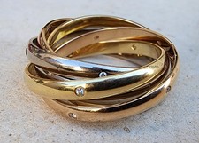 Cartier Alliance Trinity Ring 6 Rings Gold Diamonds Size 58 - 18.5mm - Q - 8.5