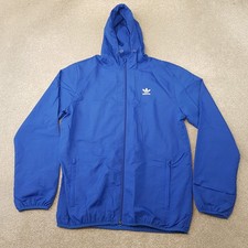 Adidas Mens Jacket Medium Blue Windbreaker Originals Firebird Lightweight SST