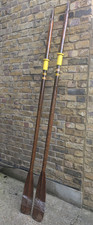 (A) VINTAGE  WOODEN BOAT  OARS