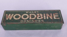 Vintage Bakelite  Dominoes Set Wills’s Woodbine  Cigarettes Metal Tin,Complete