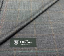 Grey Orange Check Fabric All