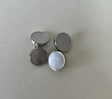 Burberry Cufflinks Mens Silver Tone Ribbed Design Designer Accessory