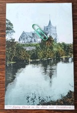 Sopley Church on the Avon near Christchurch Hampshire 1917 Postcard