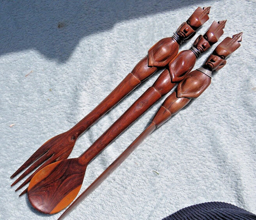 Set vintage hand carved - vintage,