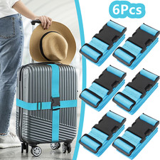 6x Suitcase Belts Luggage Straps Extra Strong Safety Travel Baggage Adjustable 