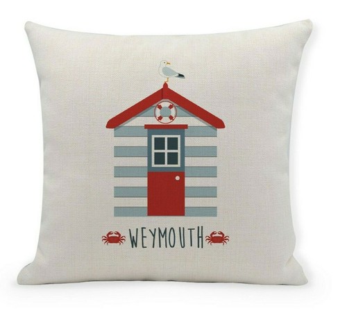 Personalised beach hut - personalised, cushion