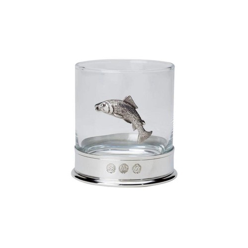 Glass whisky tumbler pewter - whisky,