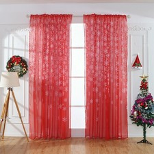 2 Panels Christmas Sheer