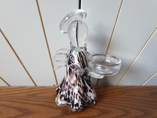 ANGEL heavy glass tea light holder CHRISTMAS seasonal decoration, candle holder